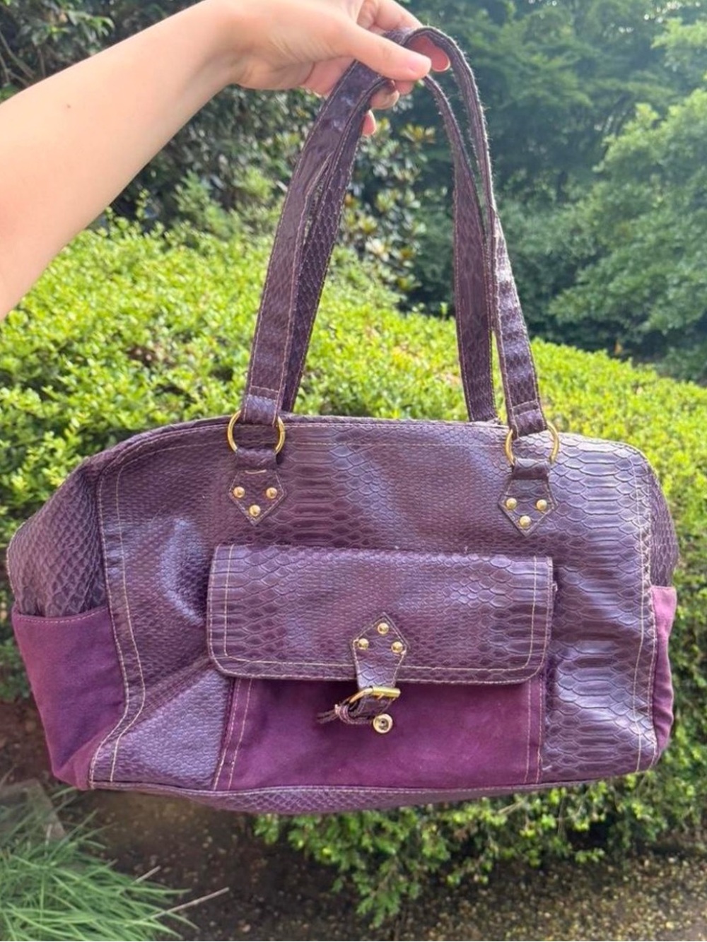 Plum Purple Textured Tote Bag